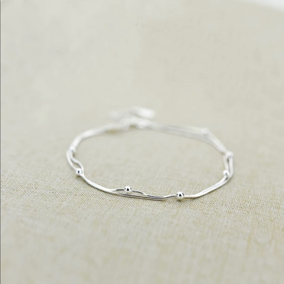 NEW! 925 Sterling Silver Double Chain Bracelet ! - Picture 4 of 13